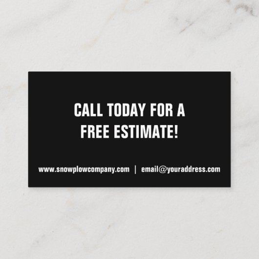 Professioneel sneeuwverwijderend Visitekaartje (Achterkant)