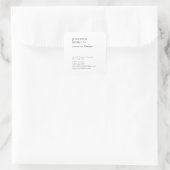 Professioneel sober minimalistisch modern trendy vierkante sticker (Tas)