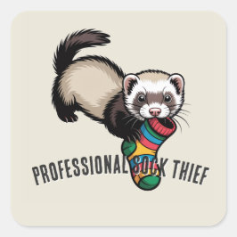 Professioneel Sokken Dief Vierkante Sticker