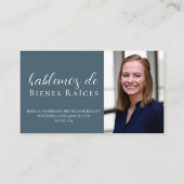 Professioneel Spaans Blauw Real Estate Visitekaartje (Voorkant)