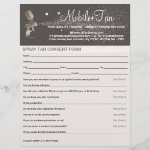 Professioneel Spray Tan Toestemmings Zakelijk Plan Flyer