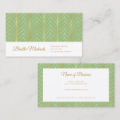 Professioneel Spring Green en Gold Art Deco Design Visitekaartje (Voorkant / Achterkant)