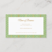 Professioneel Spring Green en Gold Art Deco Design Visitekaartje (Achterkant)