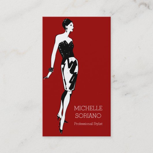 Professioneel stijllijstontwerp voor Mode Visitekaartje (Voorkant)