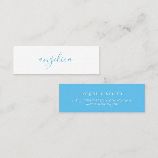 Professioneel Stijlvol (Blauw) Mini Visitekaartje (Voorkant / Achterkant)