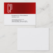 Professioneel stijlvol Chubby Red White Monogram Visitekaartje (Voorkant / Achterkant)