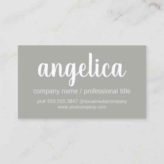 Professioneel stijlvol cursief visitekaartje (Achterkant)