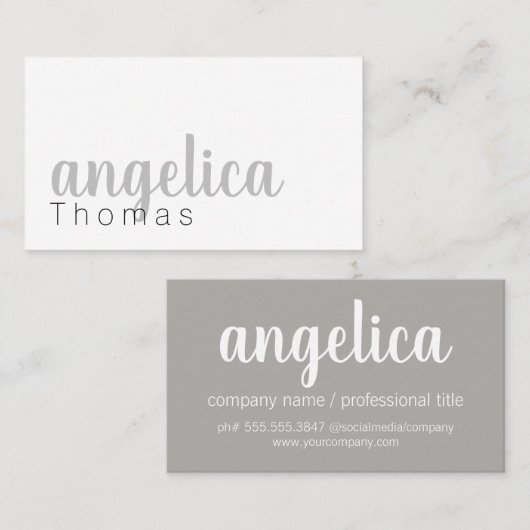 Professioneel stijlvol cursief visitekaartje (Voorkant / Achterkant)