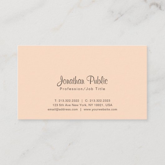 Professioneel stijlvol design, rendy kleuren, mode visitekaartje (Achterkant)