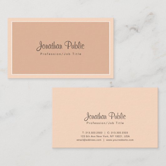 Professioneel stijlvol design, rendy kleuren, mode visitekaartje (Voorkant / Achterkant)