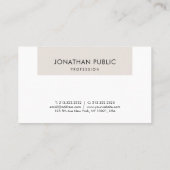 Professioneel stijlvol, elegant grafisch ontwerp visitekaartje (Achterkant)