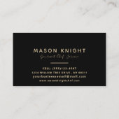 Professioneel, stijlvol en gouden luxe design visitekaartje (Achterkant)