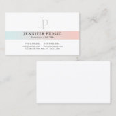 Professioneel Stijlvol Gewoon Modern Monogram Tren Visitekaartje (Voorkant / Achterkant)