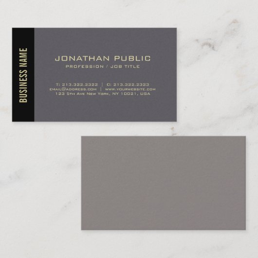 Professioneel Stijlvol Goud Script Duidelijke Luxe Visitekaartje (Voorkant / Achterkant)