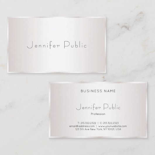 Professioneel Stijlvol Modern Design Elegant Glam Visitekaartje (Voorkant / Achterkant)