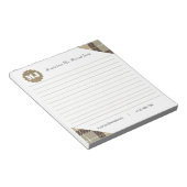 Professioneel, stijlvol monogram script met tartan notitieblok (Schuin)
