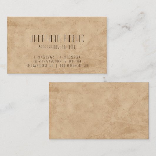 Professioneel Stijlvol Ontwerp Modern Clean Plain Visitekaartje (Voorkant / Achterkant)