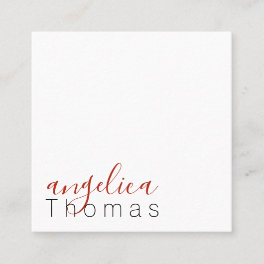 Professioneel Stijlvol (Rood) Vierkante Visitekaartje (Voorkant)