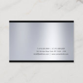 Professioneel stijlvol script glam Silver Modern Visitekaartje (Achterkant)