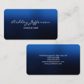 Professioneel stijlvol script Trendy Blue Visitekaartje (Voorkant / Achterkant)