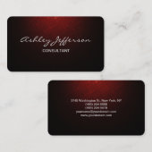 Professioneel Stijlvol Script Trendy Bruin Rood Visitekaartje (Voorkant / Achterkant)