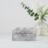 Professioneel stijlvol script Trendy Grey Visitekaartje (Staand voorkant)