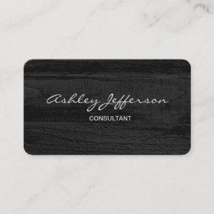 Professioneel Stijlvol Script Trendy Grijs Hout Visitekaartje