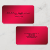 Professioneel stijlvol script Trendy Red Visitekaartje (Voorkant / Achterkant)