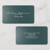 Professioneel Stijlvol Script Trendy Slate Grey Bl Visitekaartje (Voorkant / Achterkant)