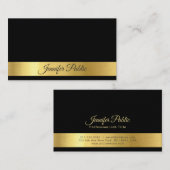 Professioneel, stijlvol zwart Gold-ontwerp Visitekaartje (Voorkant / Achterkant)