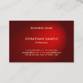 Professioneel Stijlvol Zwart Rood Damast Luxe Cool Visitekaartje (Achterkant)