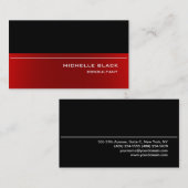 Professioneel stijlvol zwart rood, modern visitekaartje (Voorkant / Achterkant)