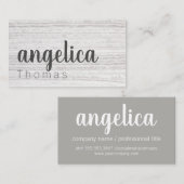 Professioneel Stijlvolle Cursieve / Grijze Textuur Visitekaartje (Voorkant / Achterkant)