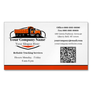 Professioneel stortwagen transportbedrijf QR-code Magnetisch Visitekaartje