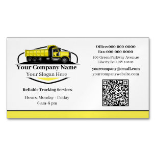 Professioneel stortwagen transportbedrijf QR-code Magnetisch Visitekaartje
