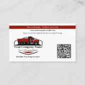 Professioneel stortwagen transportbedrijf QR-code Visitekaartje (Achterkant)