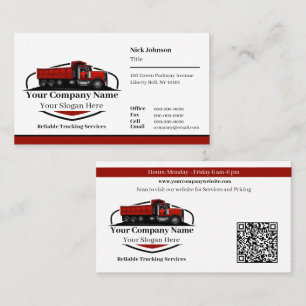 Professioneel stortwagen transportbedrijf QR-code Visitekaartje