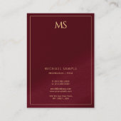 Professioneel Strak Goud Monogram Luxe Zijde Visitekaartje (Achterkant)