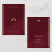 Professioneel Strak Goud Monogram Luxe Zijde Visitekaartje (Voorkant / Achterkant)