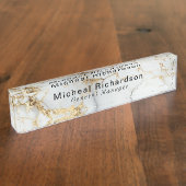 Professioneel Strak Grijs Wit Naambordje (Zijkant)