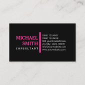 Professioneel, superroze, modern, zwart visitekaartje (Achterkant)