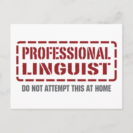 Professioneel taalkundige briefkaart (Voorkant)