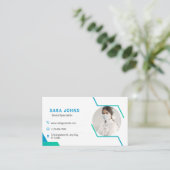 Professioneel tandarts Visitekaartje met foto (Staand voorkant)