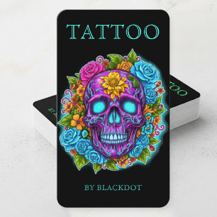 Professioneel Tatoeëerder Tatoeage Kunstenaar Bloe Visitekaartje