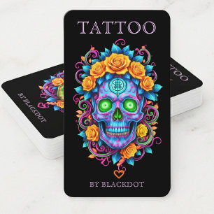 Professioneel Tatoeëerder Tatoeage Studio Bloemens Visitekaartje