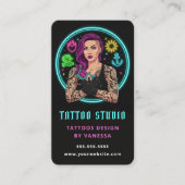 Professioneel Tattoo-artiest Tattoo Studio QR-code Visitekaartje (Voorkant)