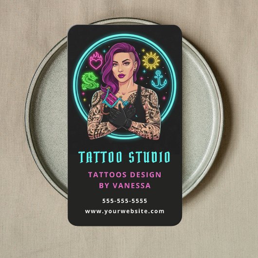 Professioneel Tattoo-artiest Tattoo Studio QR-code Visitekaartje