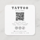 Professioneel Tattoo Shop Tattoos Studio QR-code Vierkante Visitekaartje (Achterkant)