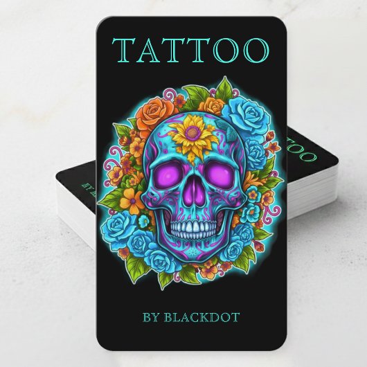 Professioneel Tattoo Tattoo Studio Bloemenskelet Visitekaartje