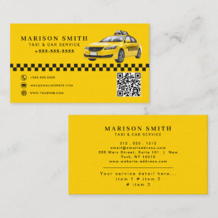 Professioneel Taxi Service Visitekaartje